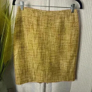 Women’s Lafayette 148 New York Unique Basket Weave Woven Skirt Size 6